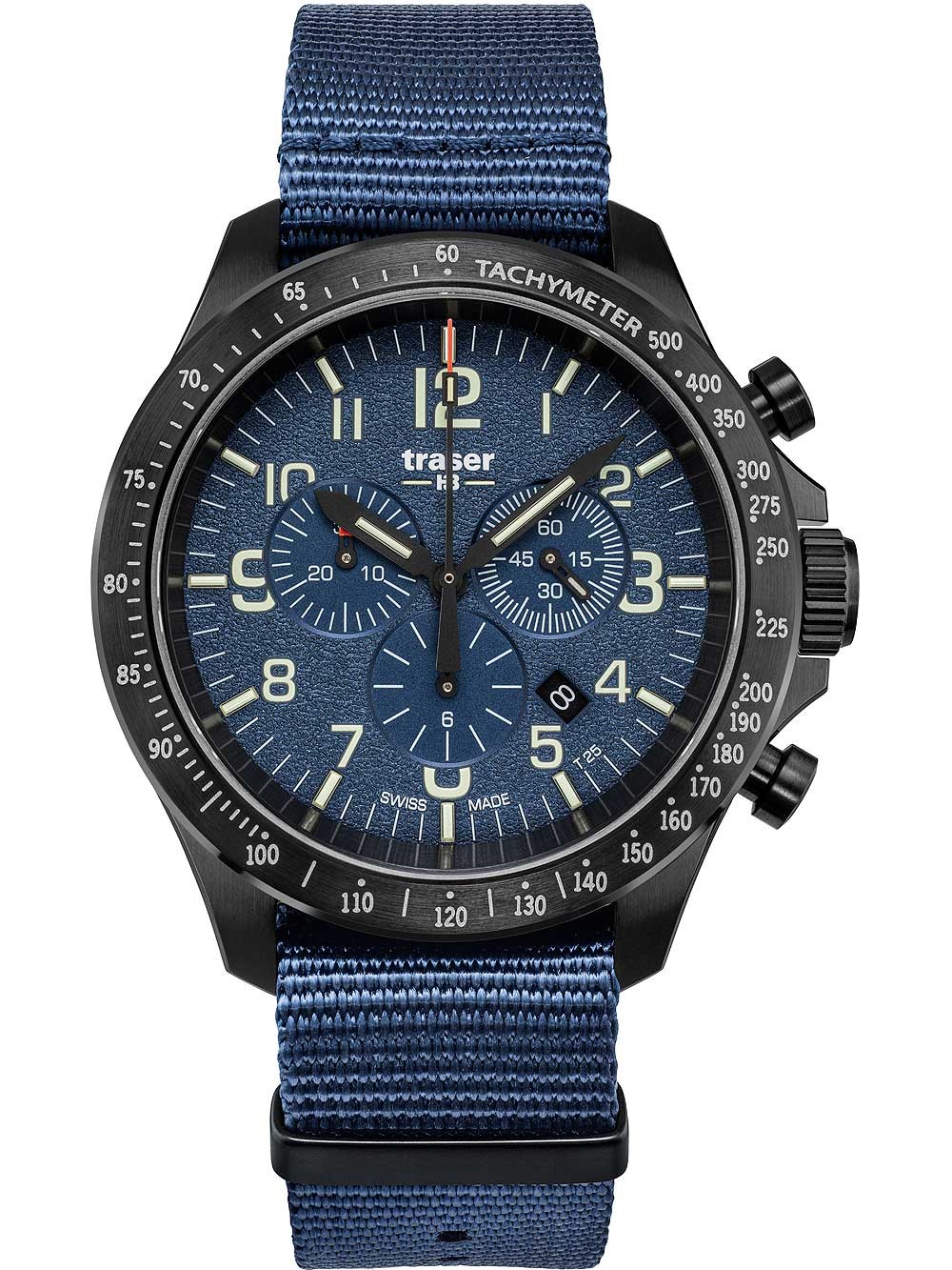 orologio uomo Traser H3 109461 P67 Officer chrono blue nato 46mm 10ATM