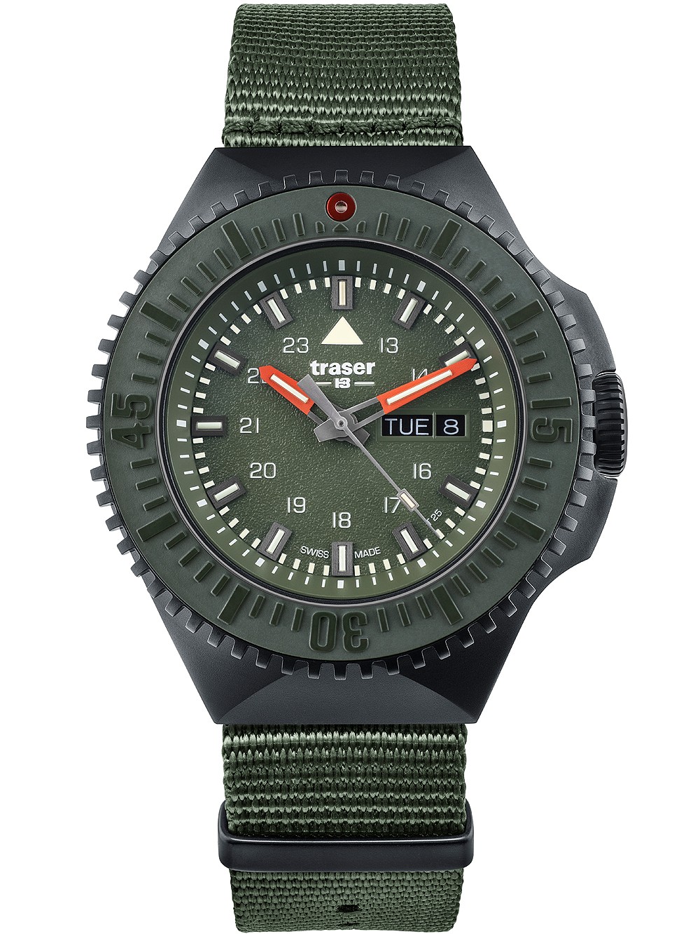 orologio uomo Traser H3 109858 P69 Black-Stealth Green 46mm 20ATM