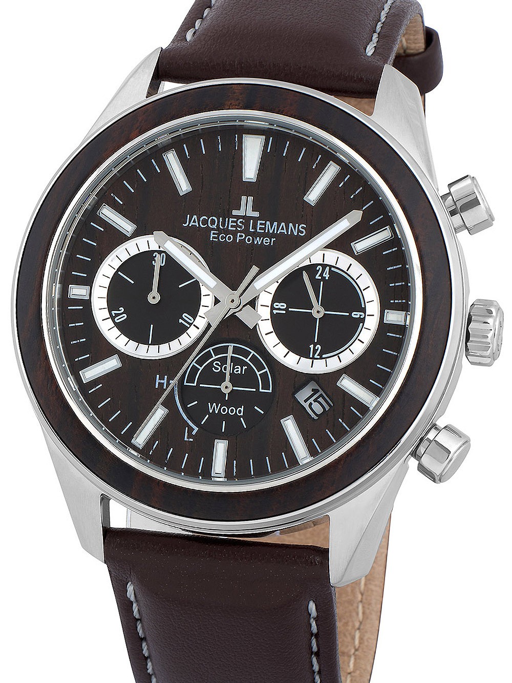 orologio uomo Jacques Lemans 1-2115C Eco Power Wood 44mm 10ATM