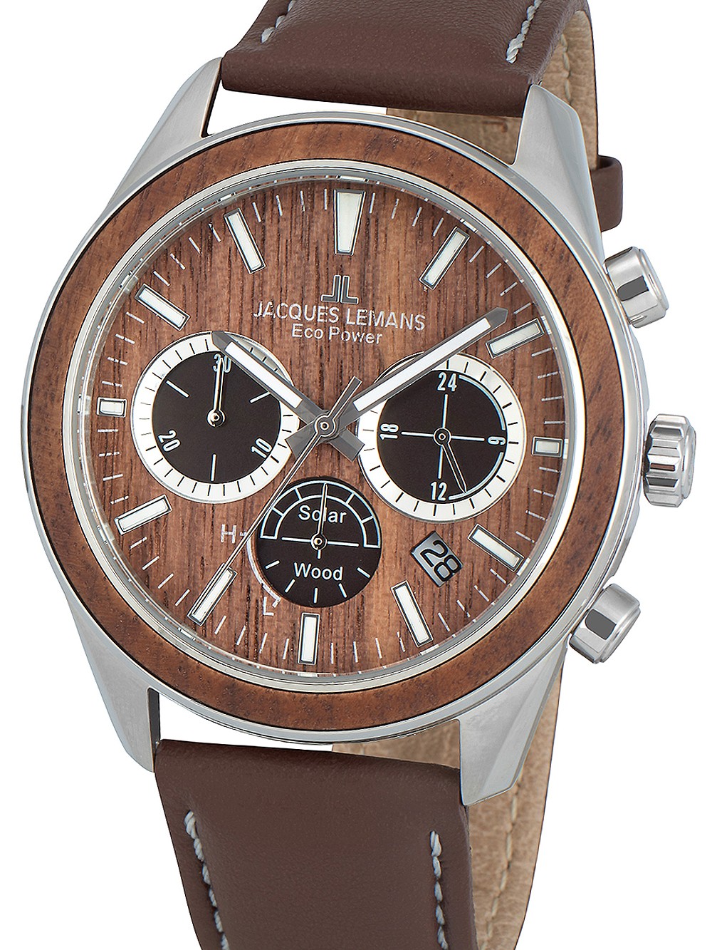 orologio uomo Jacques Lemans 1-2115B Eco Power Wood 44mm 10ATM