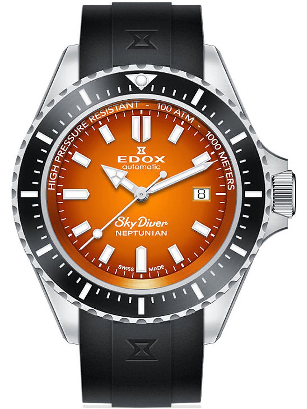 orologio uomo Edox 80120-3NCA-ODN Skydiver Neptunian automatic 44mm 100ATM