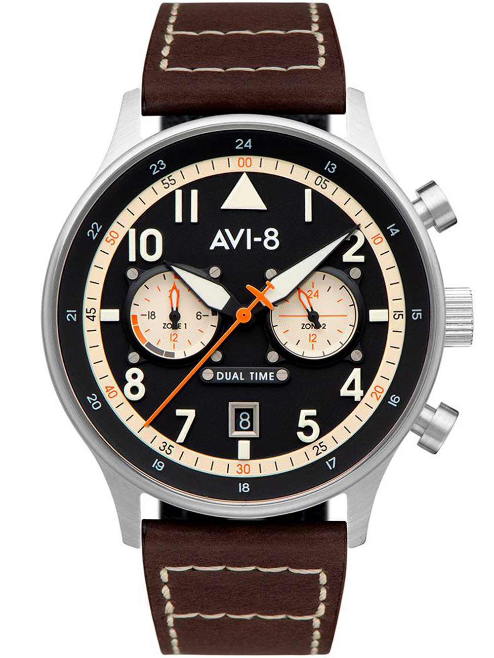 orologio uomo AVI-8 av-4088-01 Carey Dual Time 44mm 5ATM