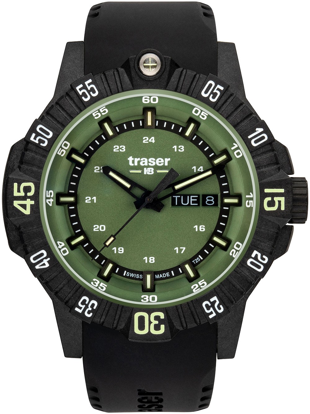 orologio uomo Traser H3 110727 P99 Q Tactical Green 46mm 20ATM