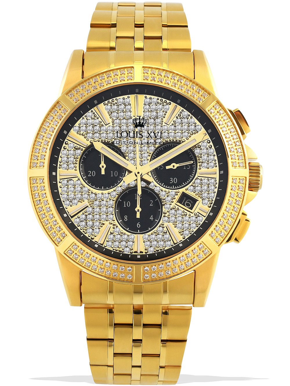 orologio uomo Louis XVI LXVI1037 Majeste Iced Out Chronograph mens watch 43mm 5ATM