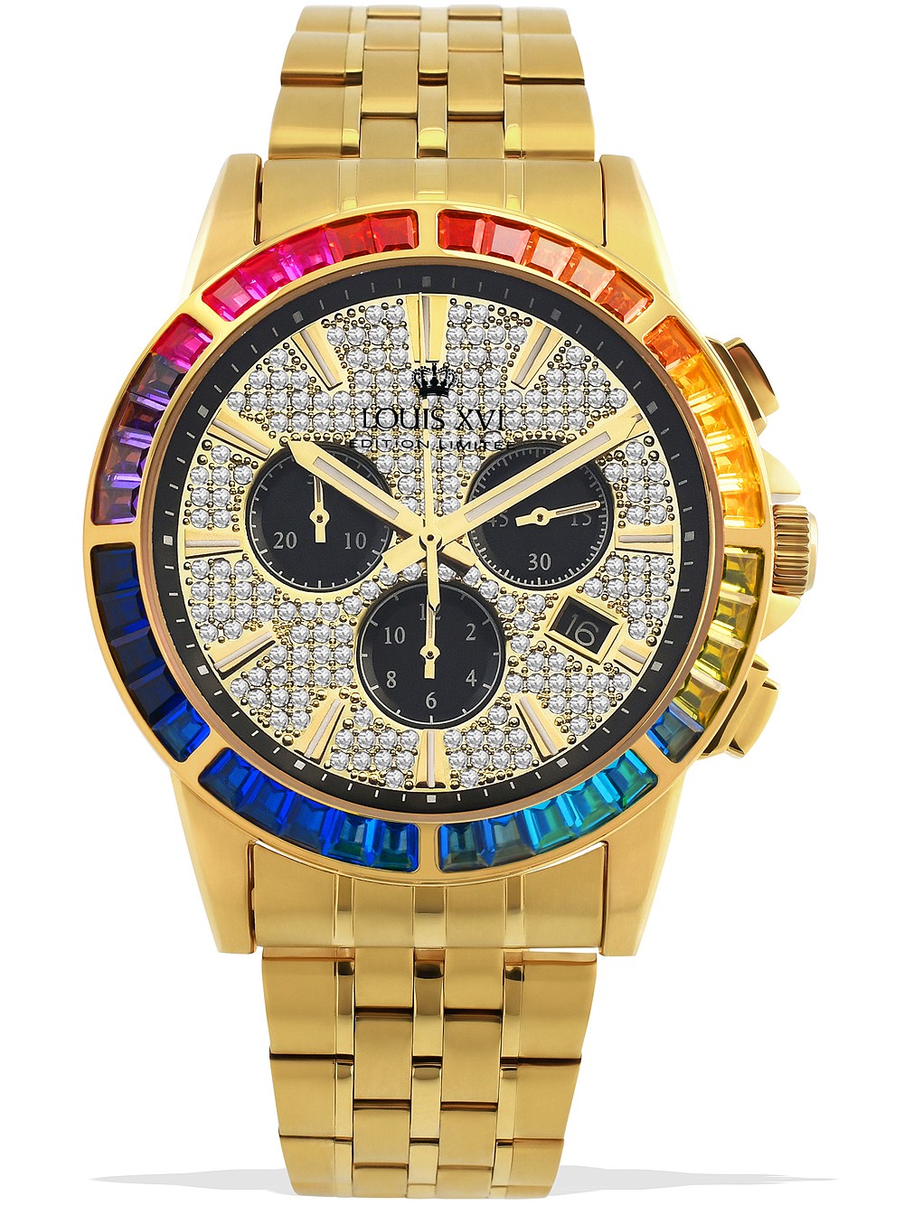 orologio uomo Louis XVI LXVI1120 Majeste Iced Out Chronograph mens watch 43mm 5ATM