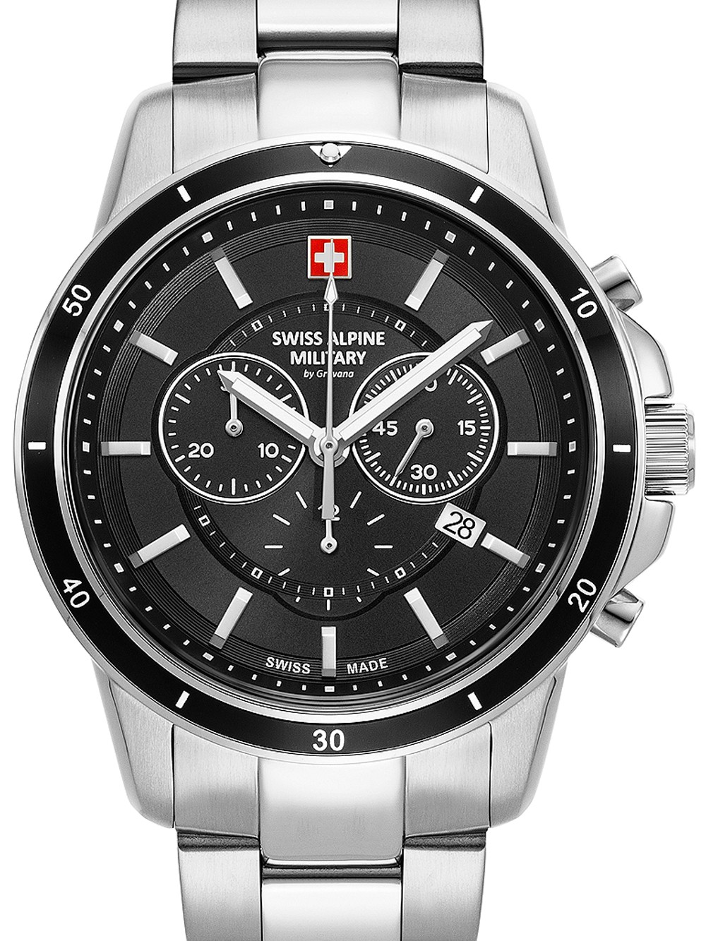 orologio uomo Swiss Alpine Military 7089.9137 Chronograph Mens Watch 44mm 10ATM