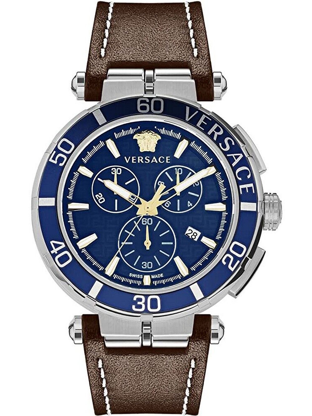 orologio uomo Versace VE3L00122 Greca Chronograph Mens Watch 45mm 5ATM