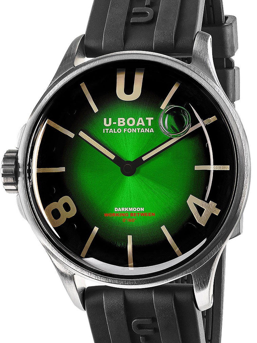 orologio uomo U-Boat 9502/A Darkmoon Green SS Soleil Mens Watch 40mm 5ATM
