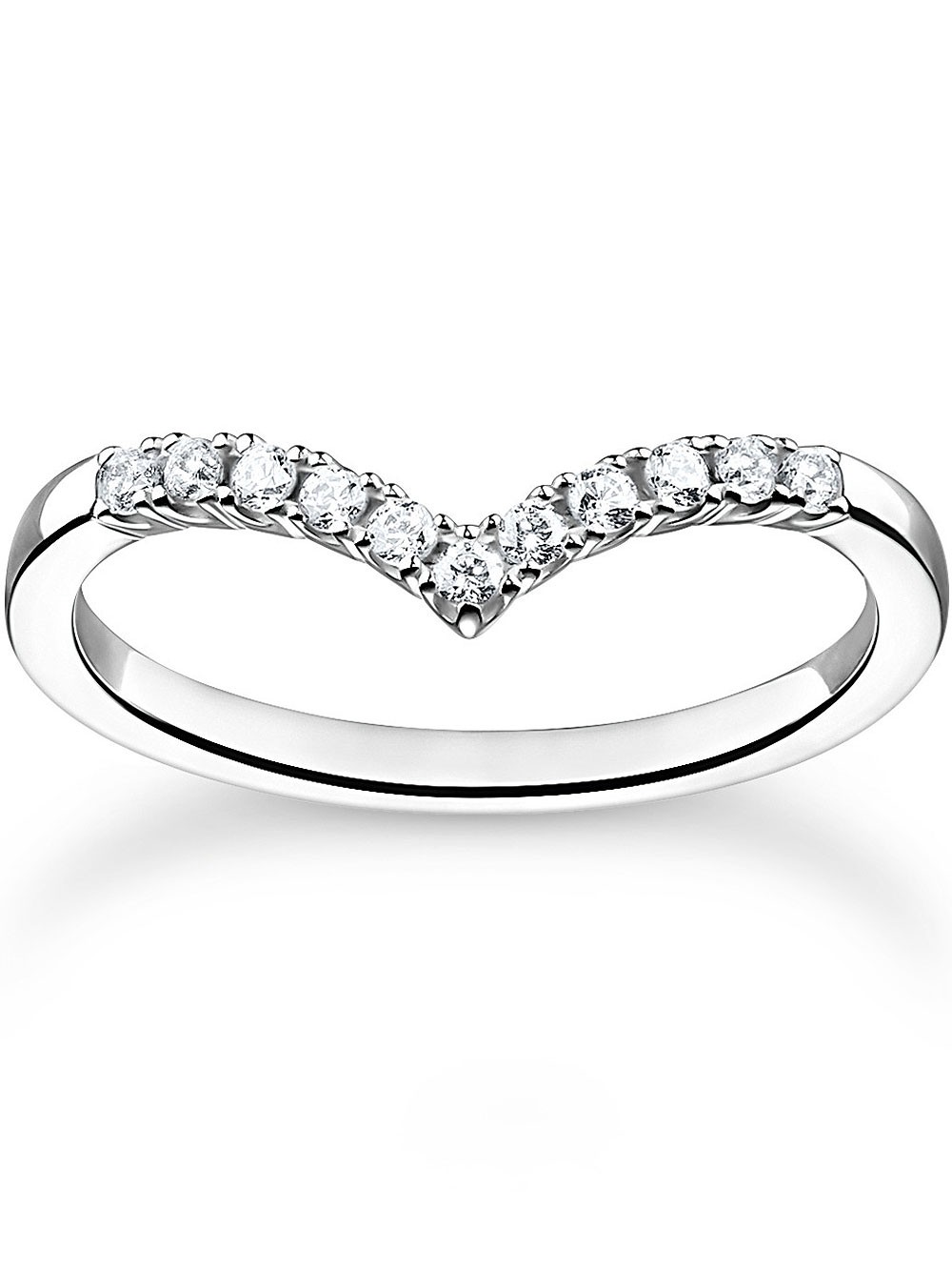 anello donna Thomas Sabo Ladies Ring TR2394-051-14-52 V-shape size 52