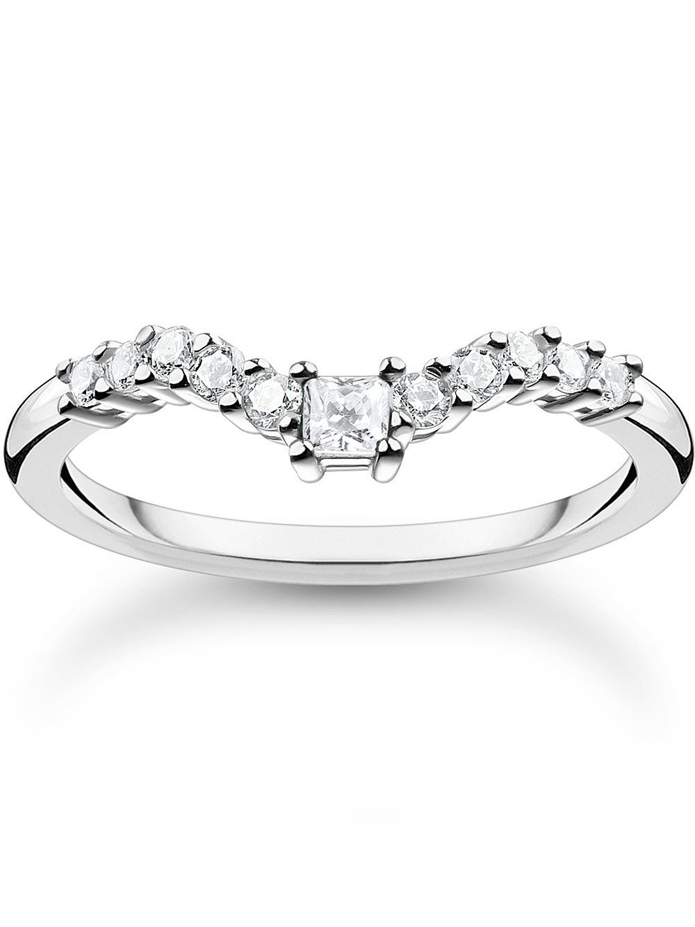anello donna Thomas Sabo Ladies Ring TR2398-051-14-52 V-shape size 52