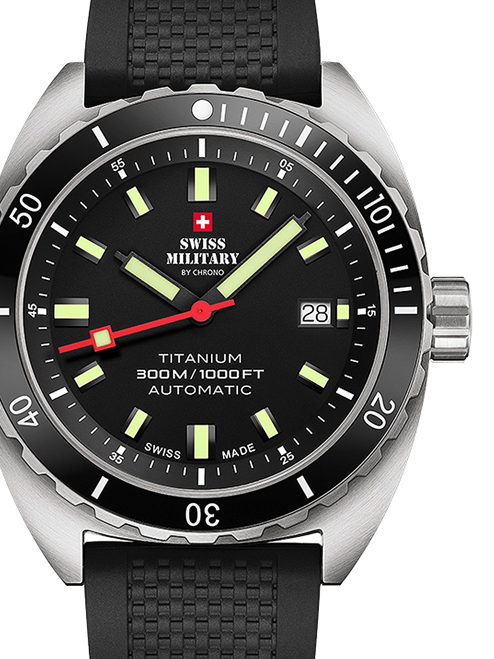 orologio uomo Swiss Military SMA34100.06 Diver Titanium Automatic Mens Watch 42mm 30ATM
