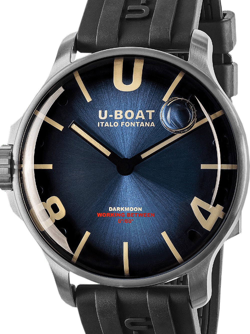 orologio uomo U-Boat 8704/E Darkmoon Blue SS Soleil Mens Watch 44mm 5ATM