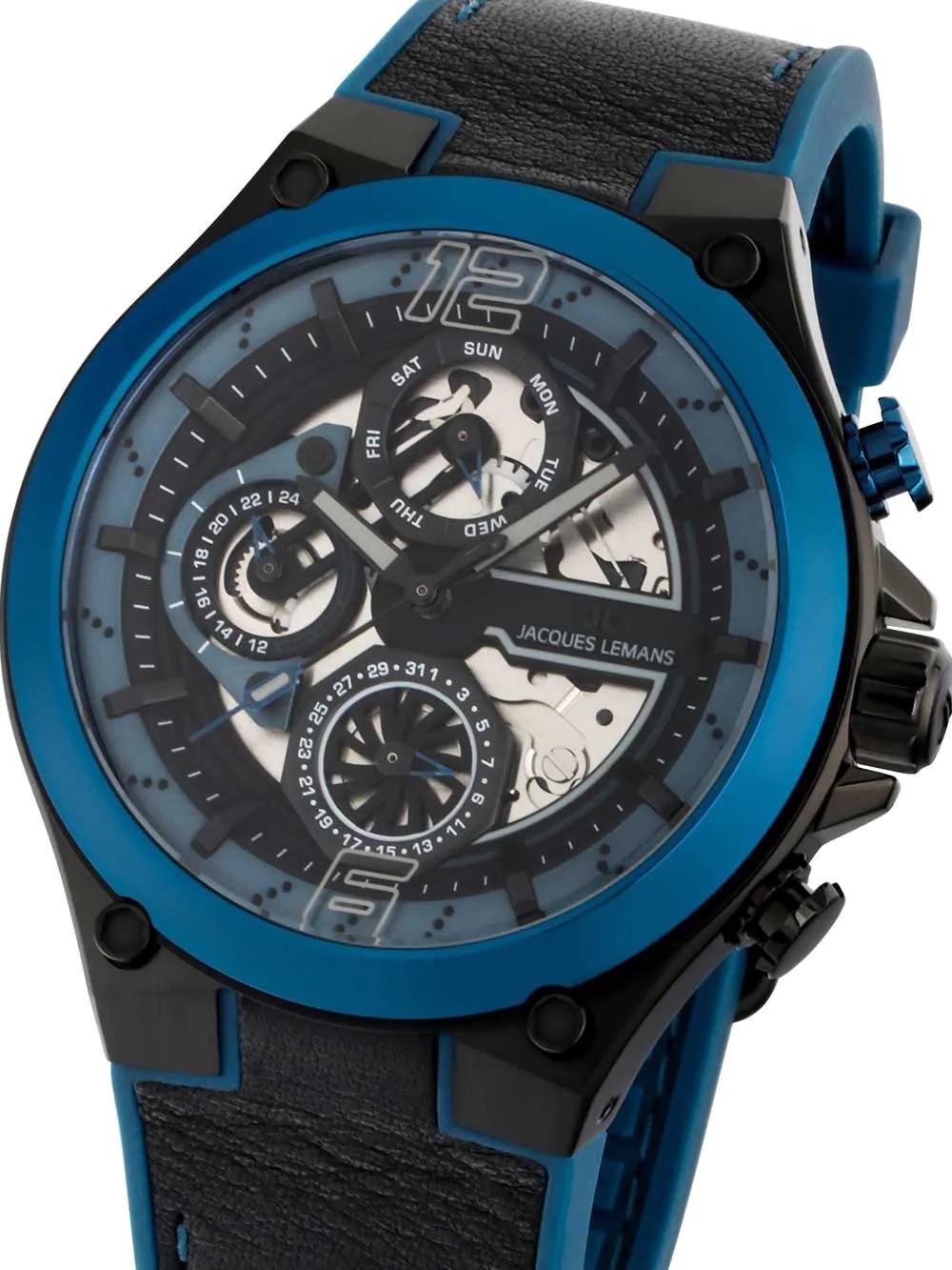 orologio uomo Jacques Lemans 1-2150B Manchester Multifunction Mens Watch 43mm 10ATM