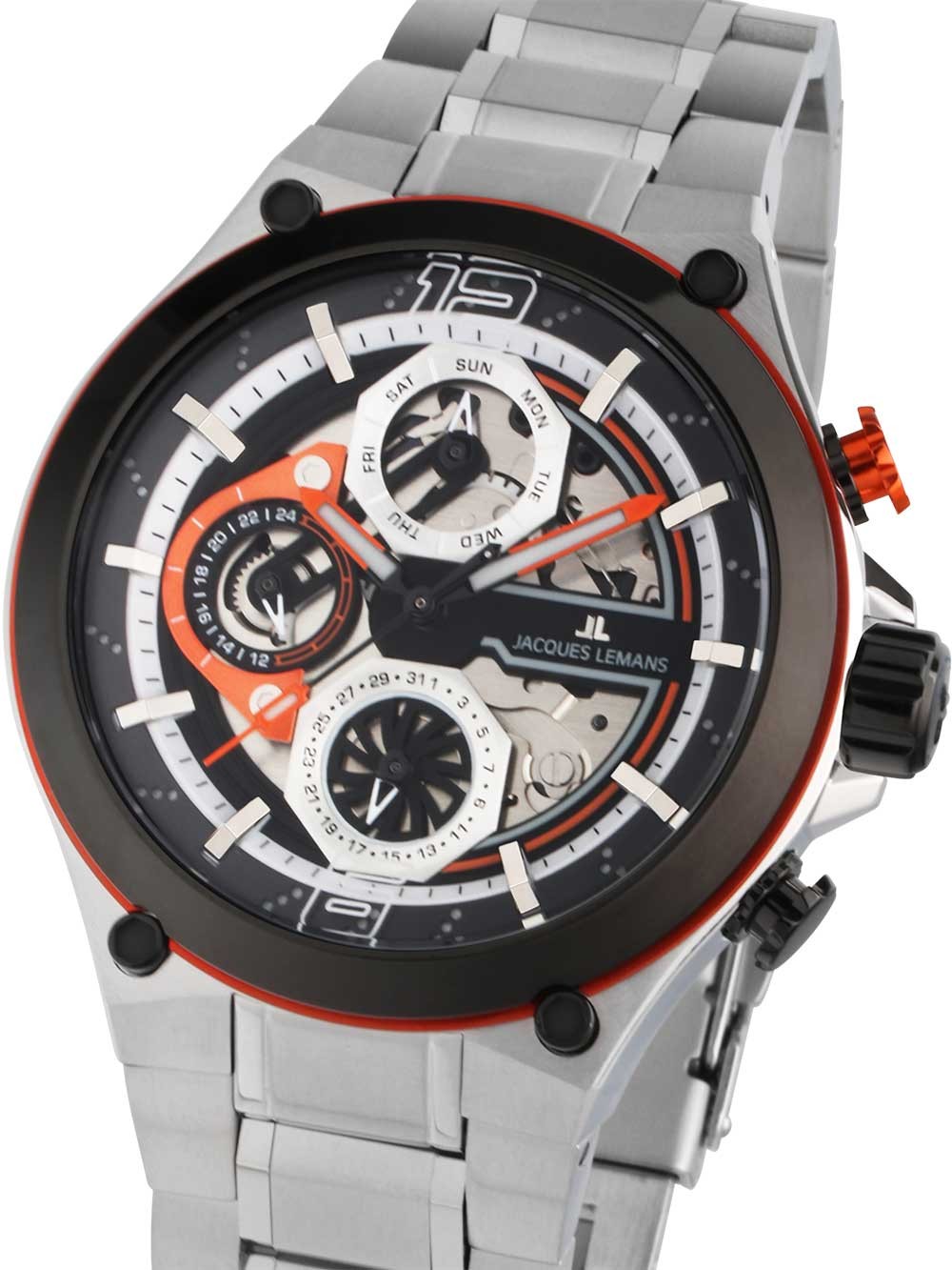 orologio uomo Jacques Lemans 1-2150E Manchester Multifunction Mens Watch 43mm 10ATM
