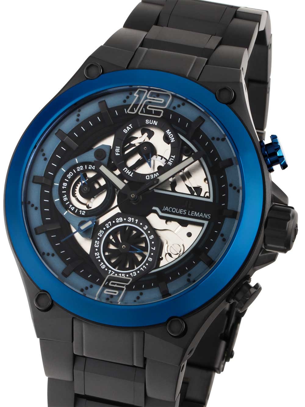 orologio uomo Jacques Lemans 1-2150G Manchester Multifunction Mens Watch 43mm 10ATM