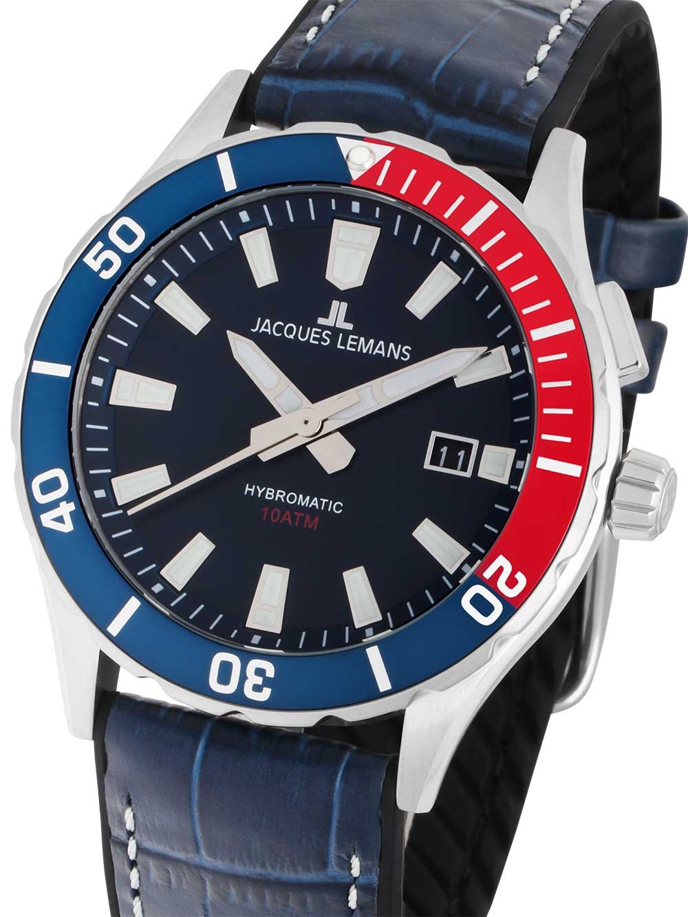 orologio uomo Jacques Lemans 1-2131B Hybromatic Mens Watch 43mm 10ATM