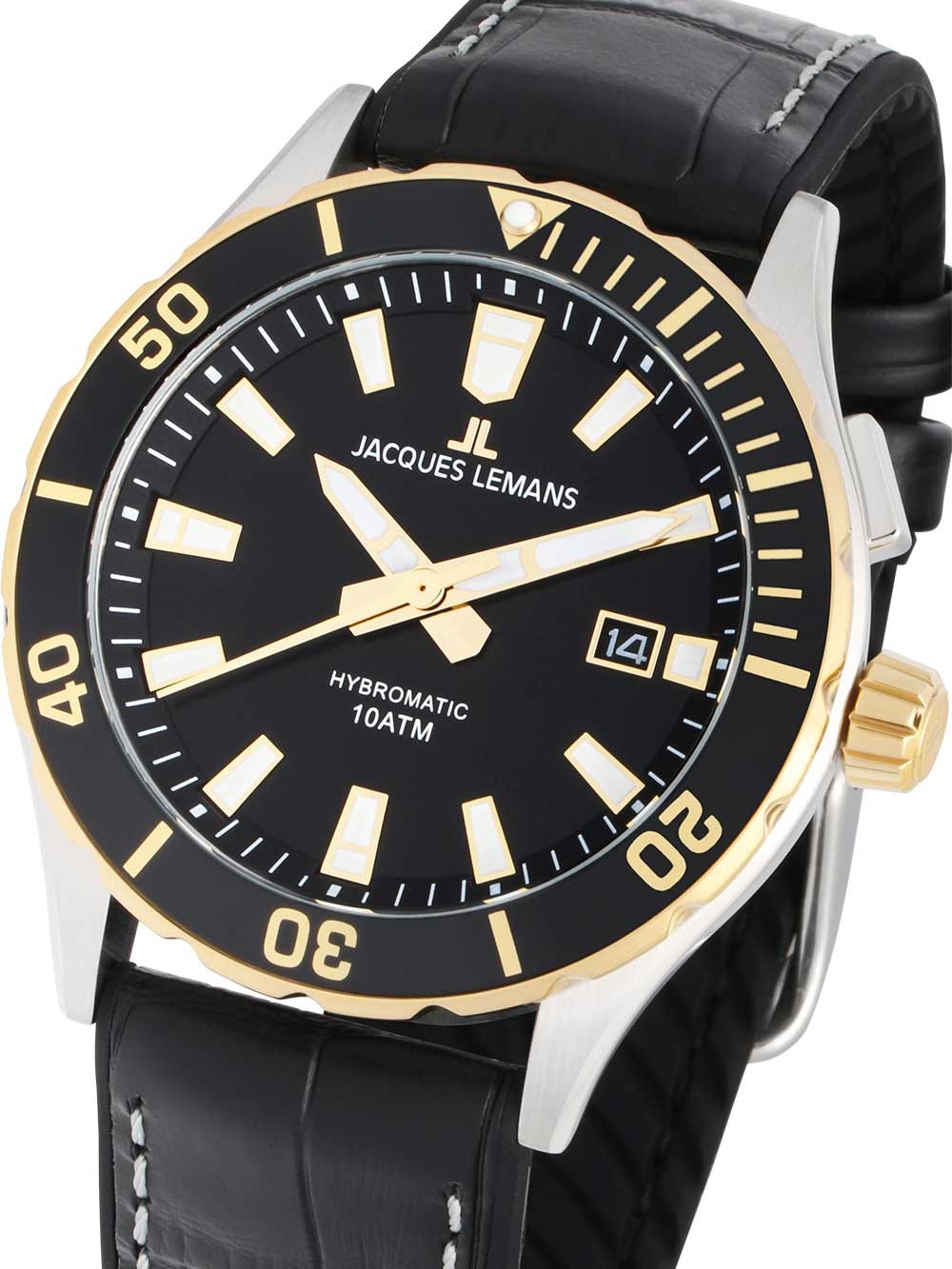 orologio uomo Jacques Lemans 1-2131C Hybromatic Mens Watch 43mm 10ATM