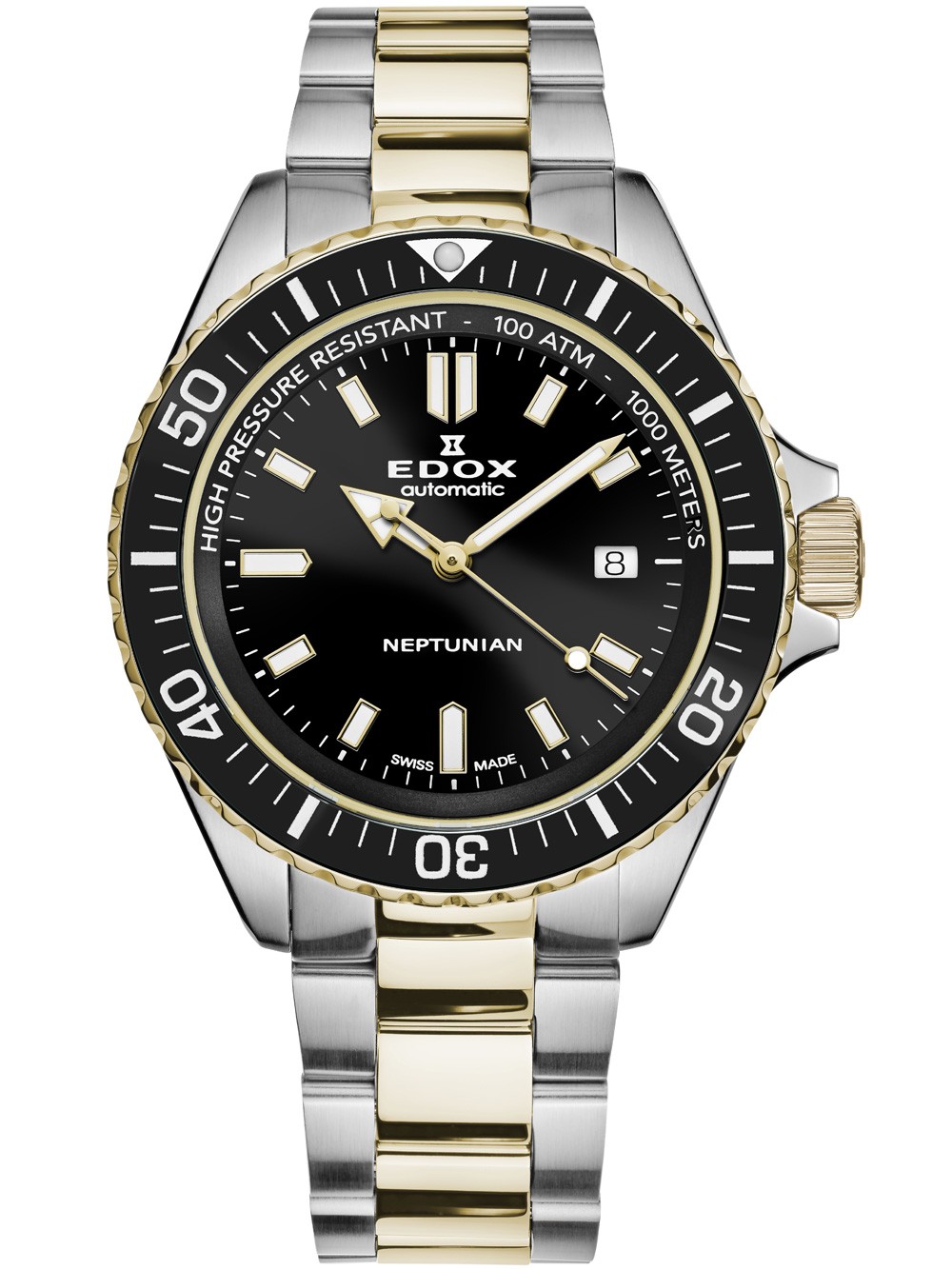 orologio uomo Edox 80120-357JM-NID Neptunian Automatic Mens Watch 44mm 100ATM