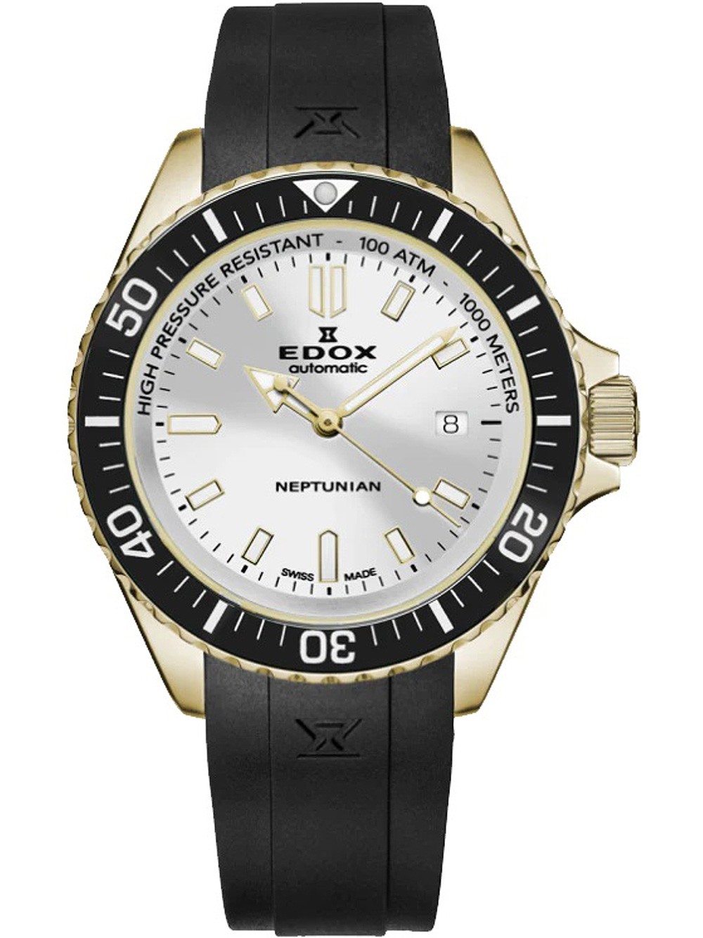 orologio uomo Edox 80120-37JCA-AID Neptunian Automatic Mens Watch 44mm 100ATM