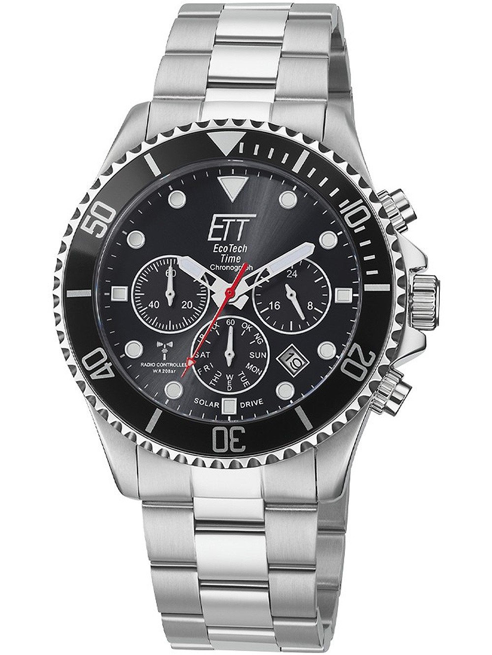 orologio uomo ETT EGS-11607-25M Professional Solar Radio Controlled Chronograph 44mm 20ATM