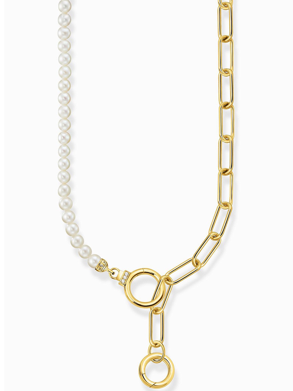 collana donna Thomas Sabo KE2193-445-14 Ladies necklace freshwater pearls & link chain, adjustable