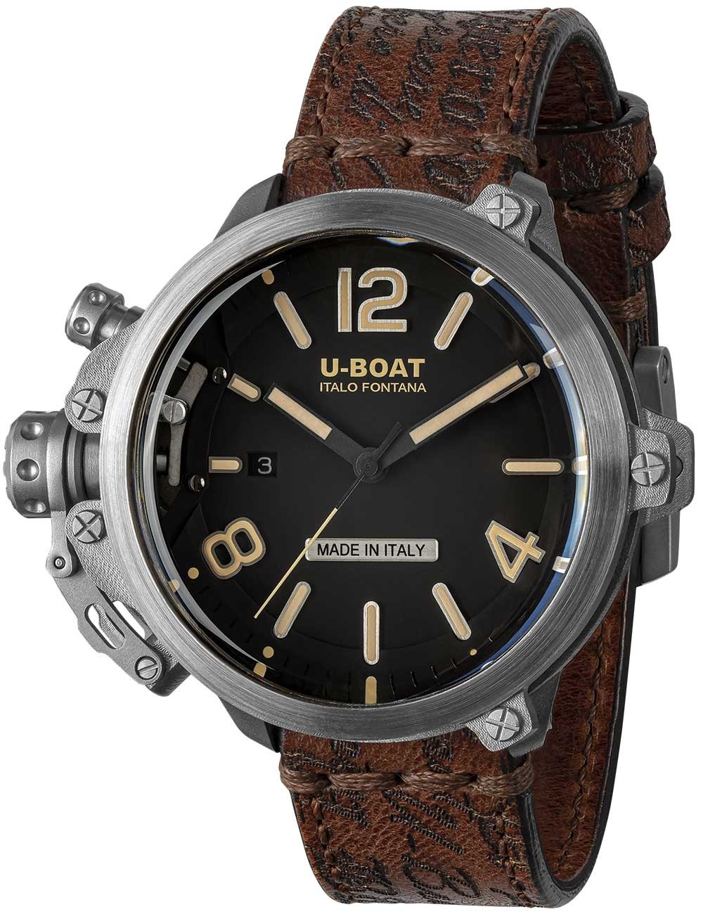 orologio uomo U-Boat 8807 Capsule 50 mm SS BK BE Automatic Mens Watch 10ATM
