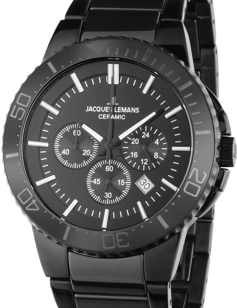 orologio uomo Jacques Lemans 1-2166B Colmar Ceramic Mens Chronograph 43mm 10ATM