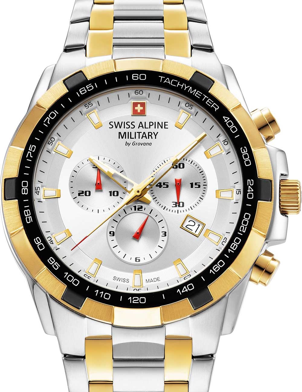 orologio uomo Swiss Alpine Military 7043.9142 Star Fighter Chronograph Mens Watch 47mm 10ATM