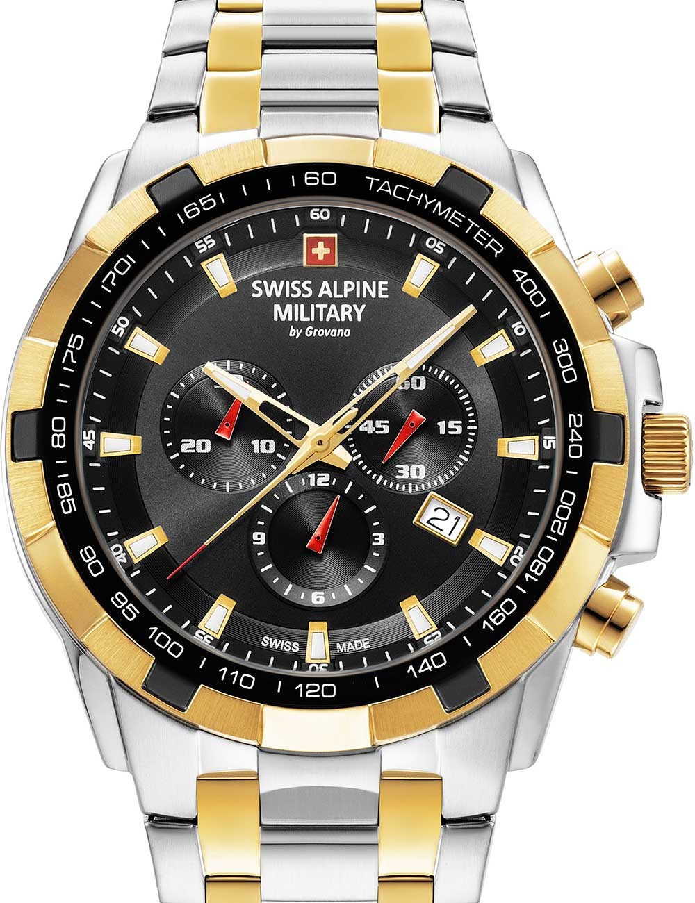 orologio uomo Swiss Alpine Military 7043.9147 Star Fighter Chronograph Mens Watch 47mm 10ATM