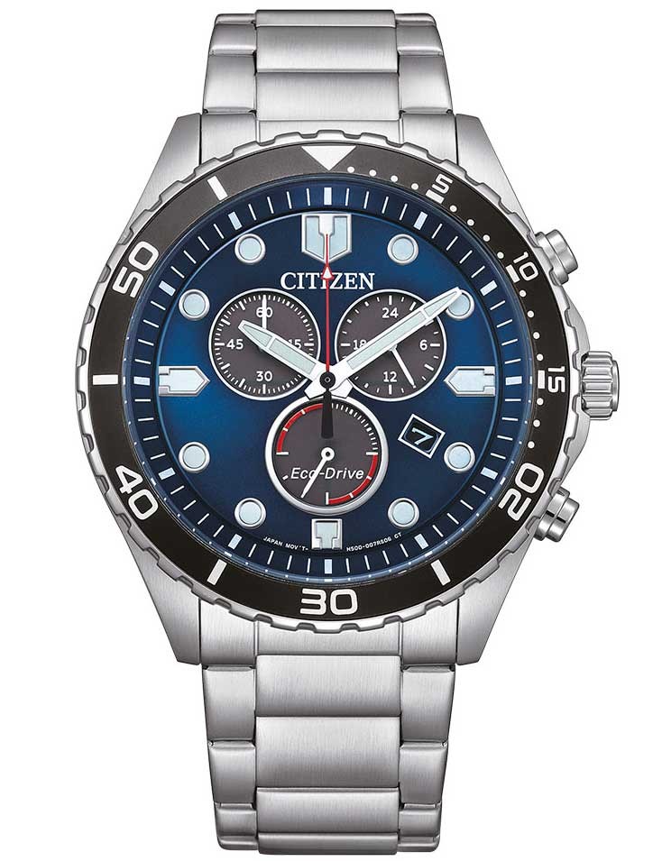 orologio uomo Citizen AT2560-84L Mens Watch Eco-Drive Chronograph 43mm 10ATM