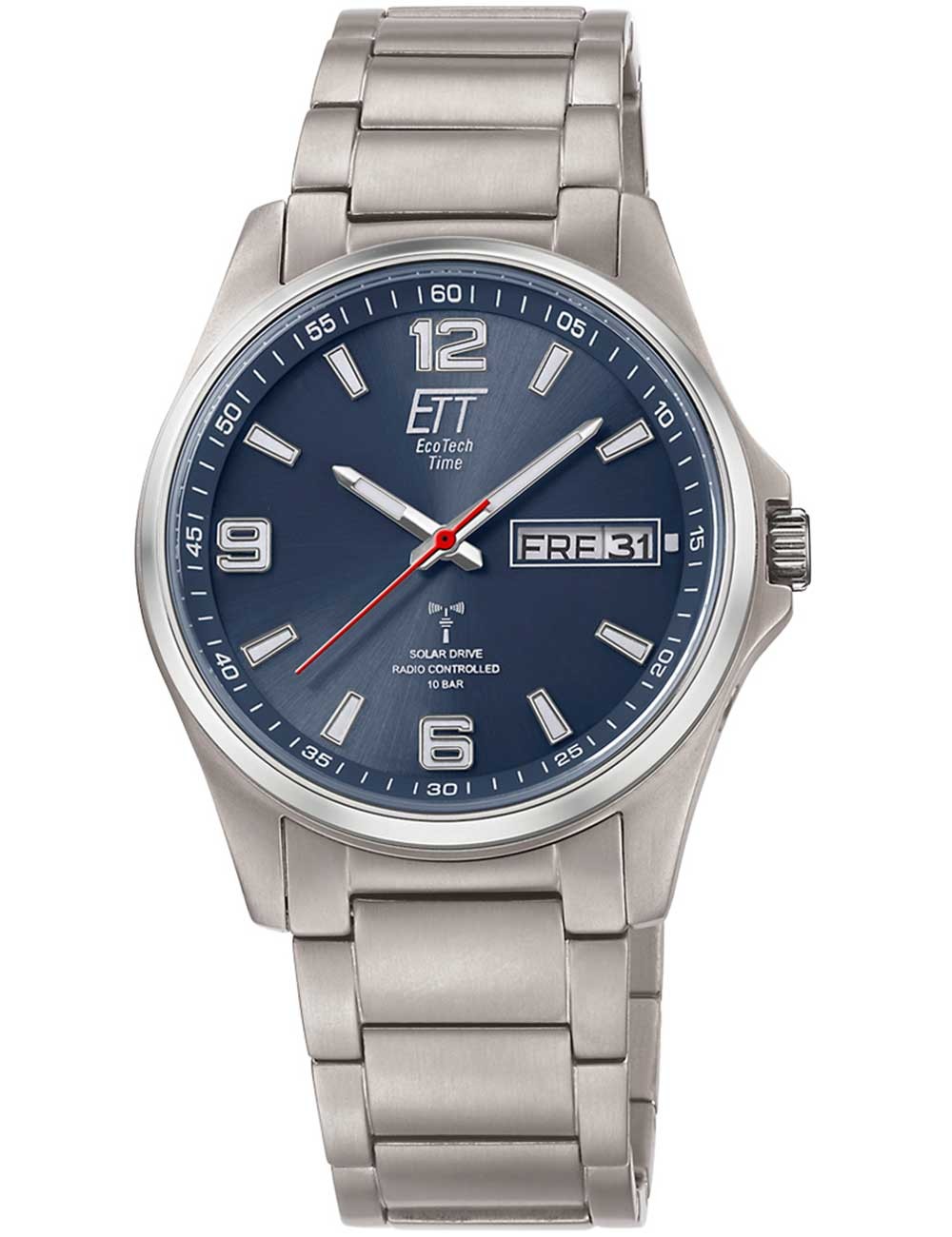 orologio uomo ETT Eco Tech Time EGT-11602-31M Mens Watch Everest Solar Radio Controlled 41mm 10ATM