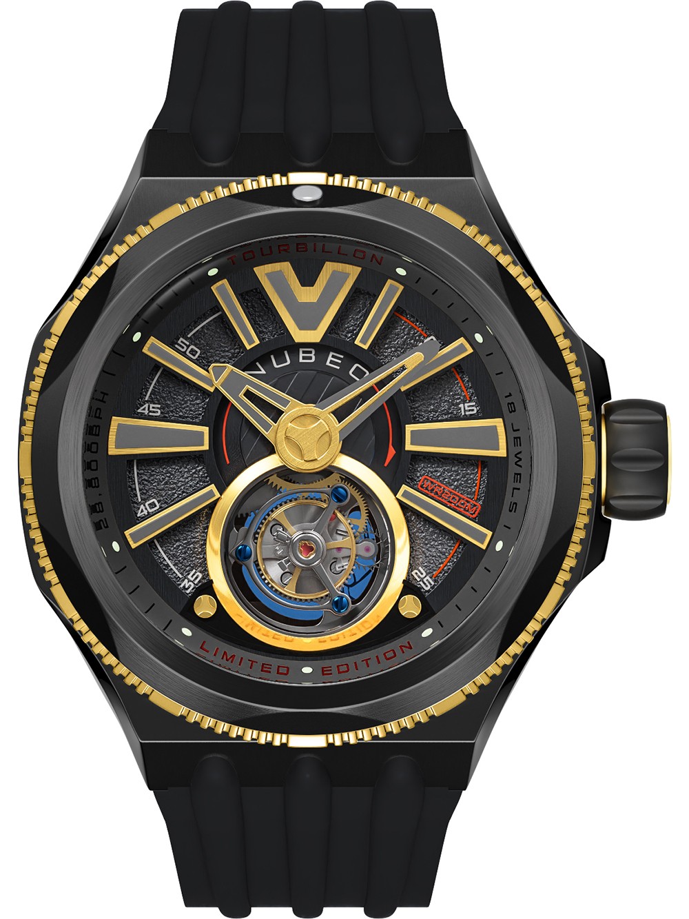 orologio uomo Nubeo NB-6075-05 Mens Watch Messenger Tourbillon Limited 52mm 10ATM