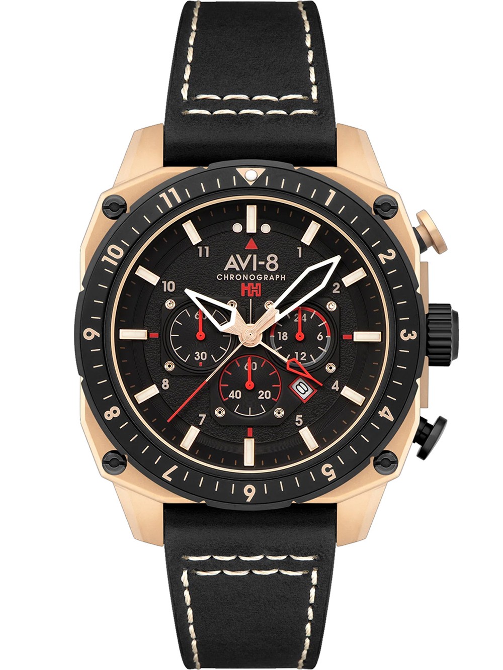 orologio uomo AVI-8 AV-4100-06 Mens Watch Hawker Hunter Dual Time Chronograph 43mm 5ATM