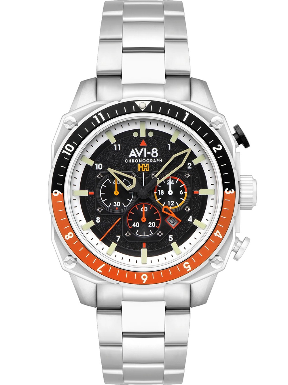 orologio uomo AVI-8 AV-4100-11 Mens Watch Hawker Hunter Dual Time Chronograph 43mm 5ATM