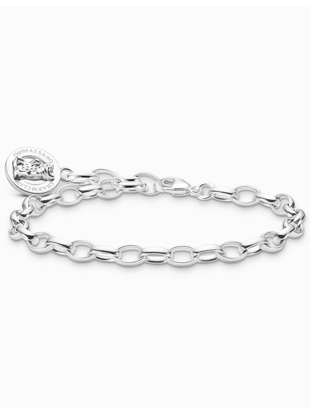 bracciale donna Thomas Sabo X0291-001-21-L17 Silver charm bracelet w. Goldbears logo ring