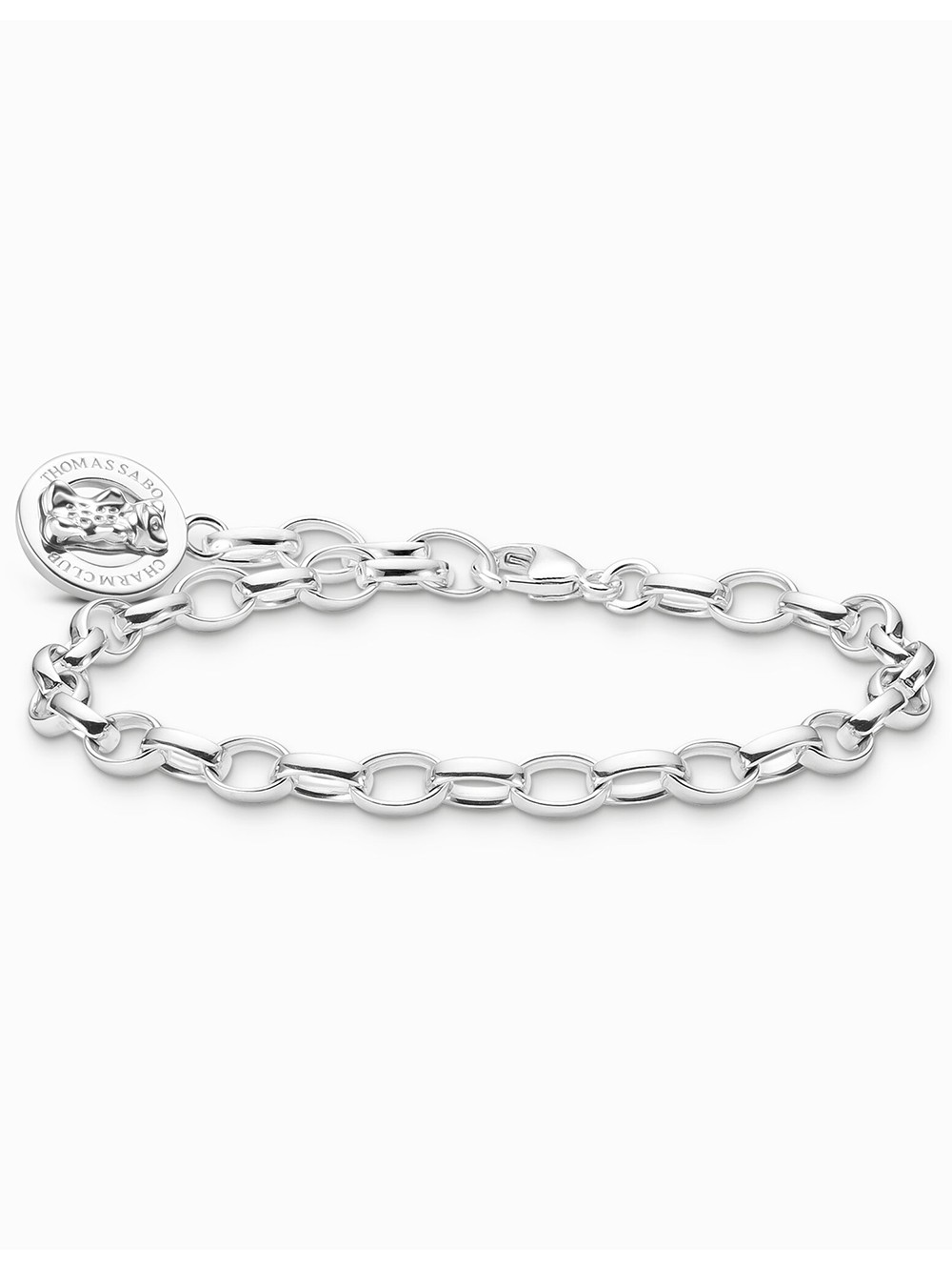 bracciale donna Thomas Sabo X0291-001-21-L19 Silver charm bracelet w. Goldbears logo ring