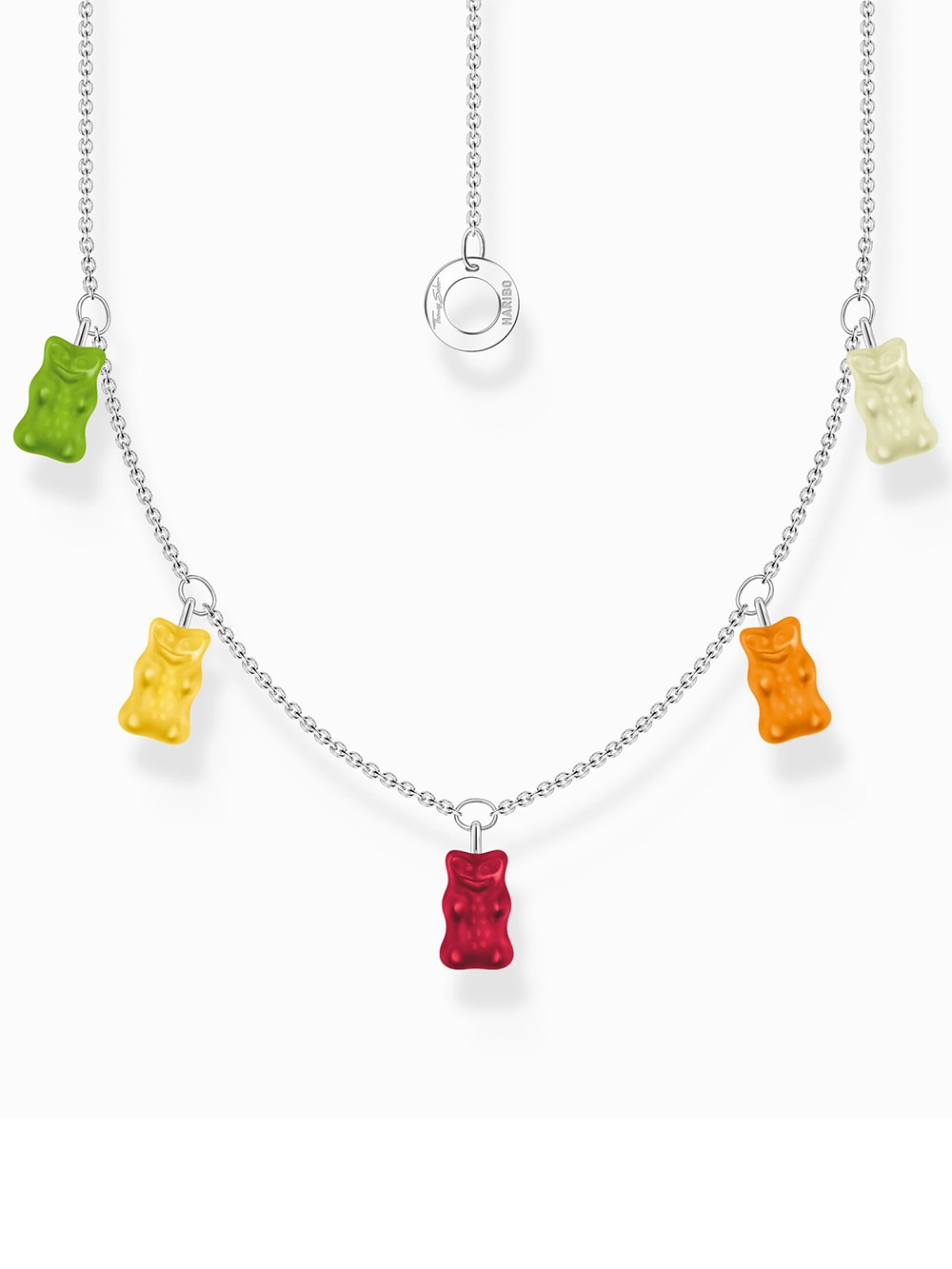 collana donna Thomas Sabo KE2205-017-7-L45V Silver chain w. 5 colourful Goldbears