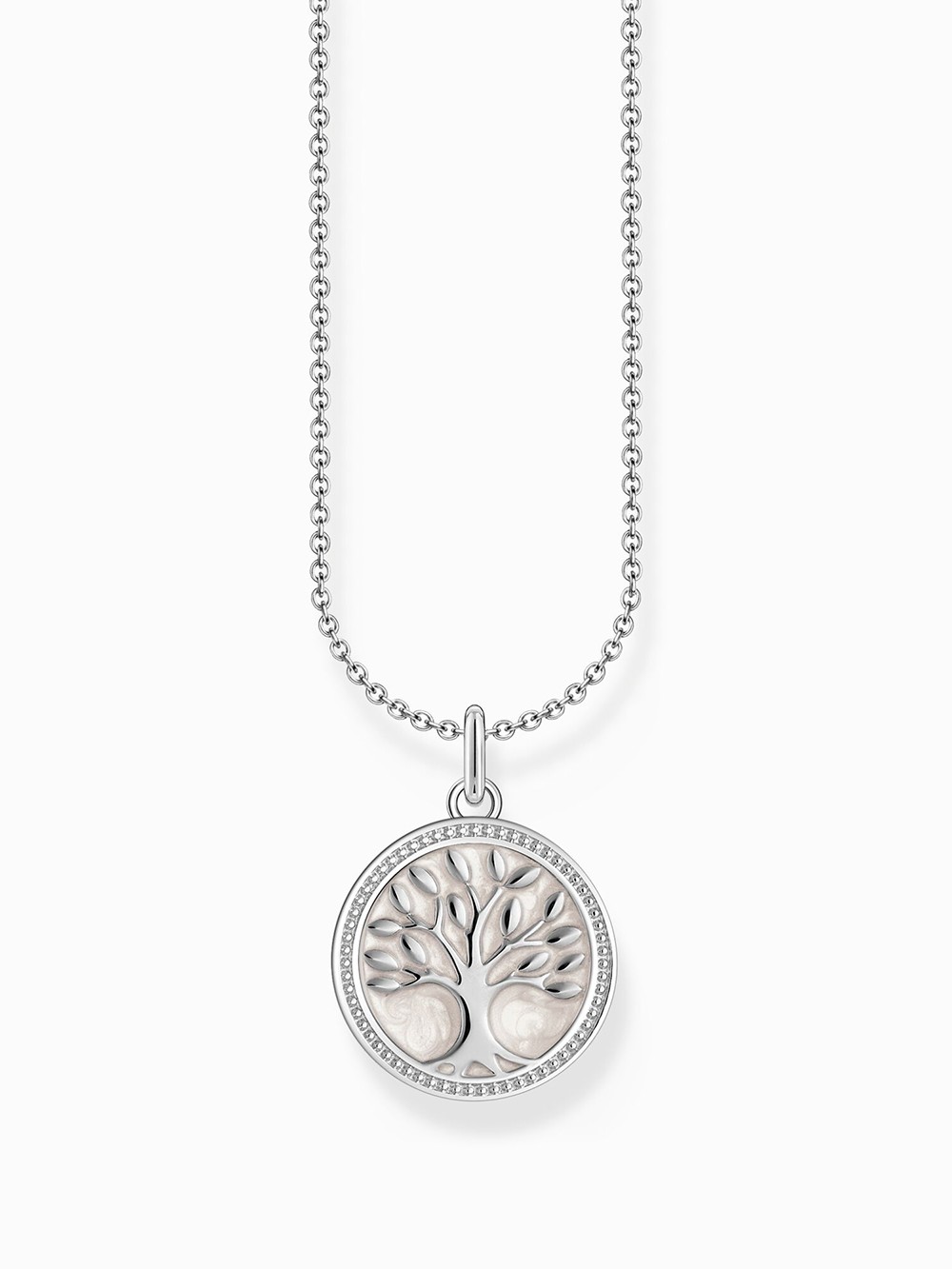 collana donna Thomas Sabo KE2220-007-21-L45V Silver necklace w. Tree of Love pendant u. weißer Emaille