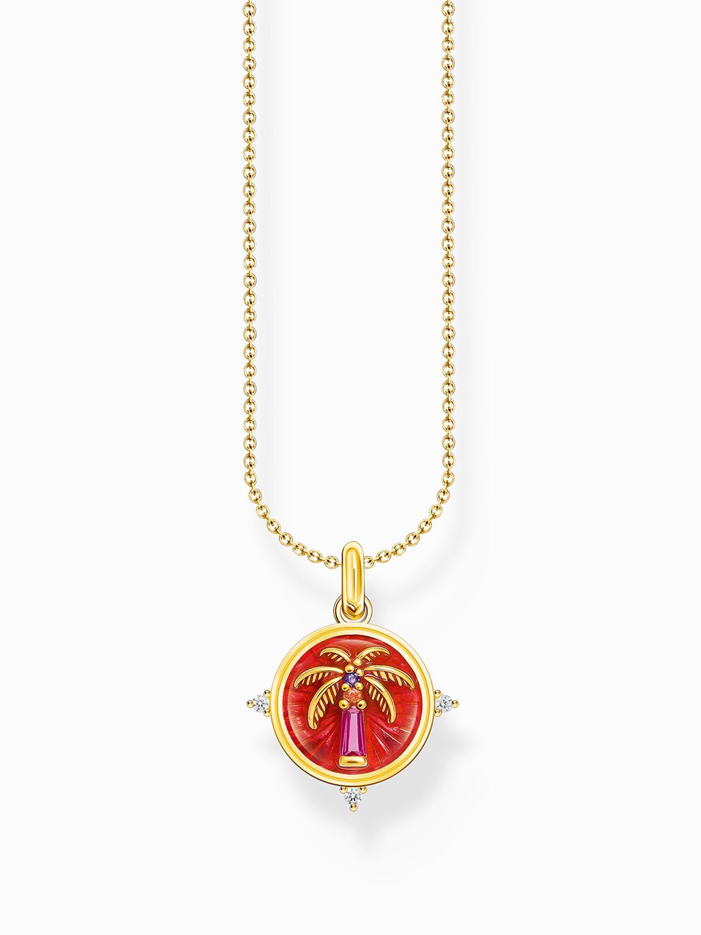 collana donna Thomas Sabo KE2204-471-7-L45V Gold-plated necklace w. palm pendant