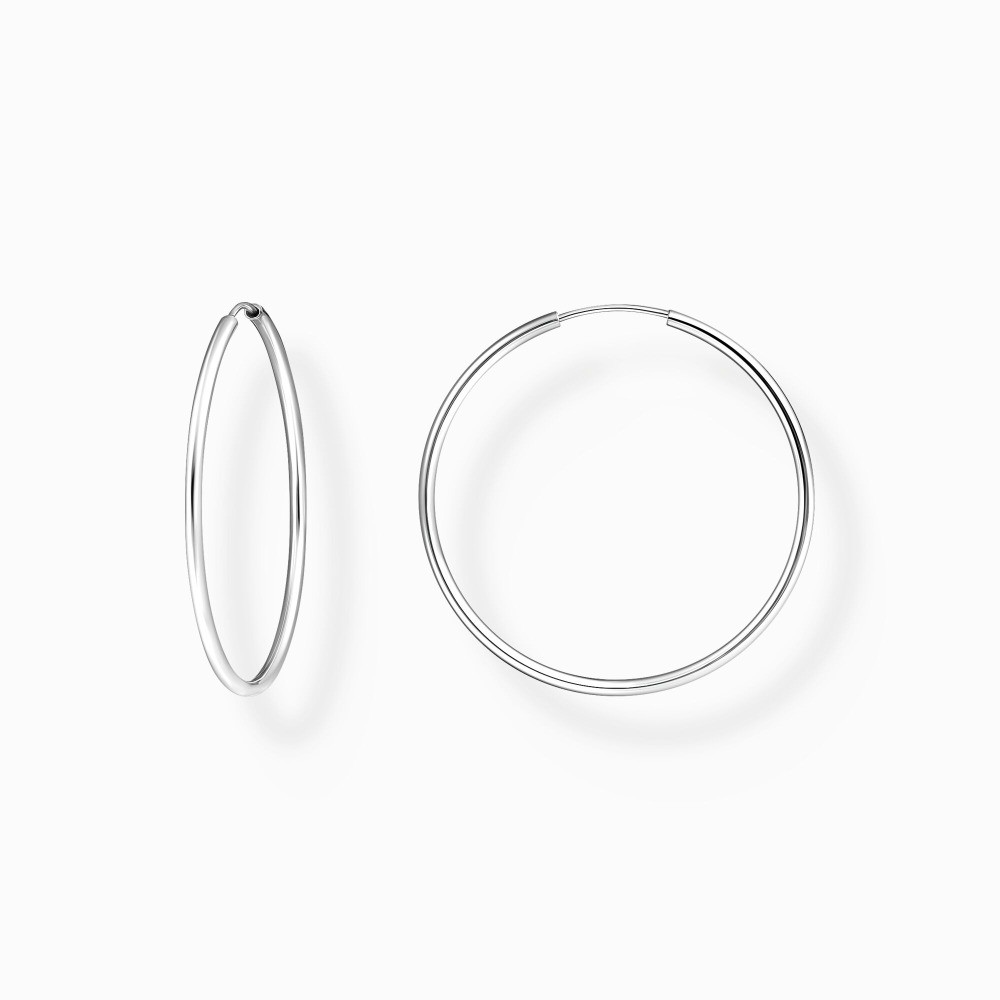orecchini donna Thomas Sabo CR728-001-21 Silver hoop earrings 40 mm