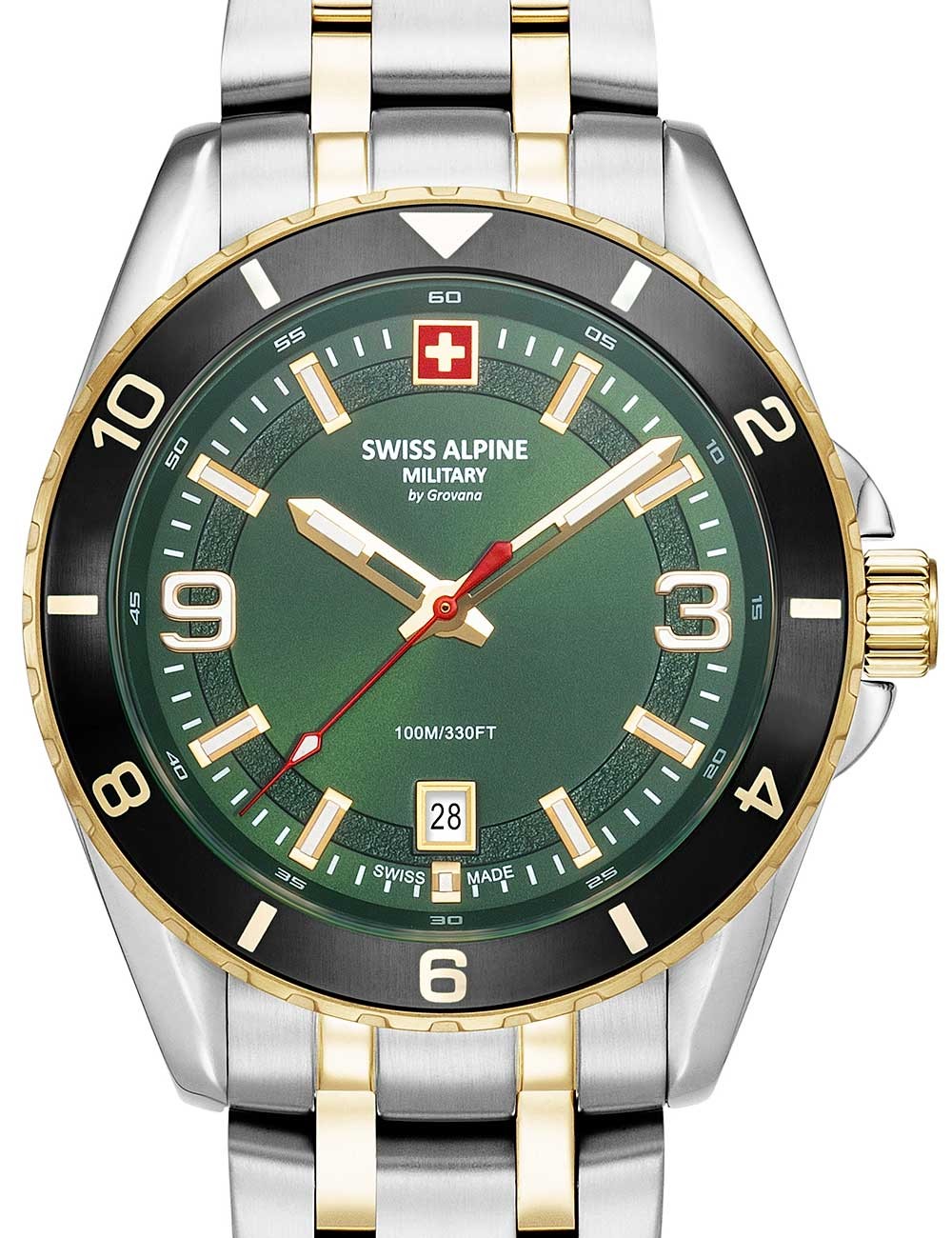 orologio uomo Swiss Alpine Military 7034.1148 Mens Watch Sierra two tone black 42mm 10ATM
