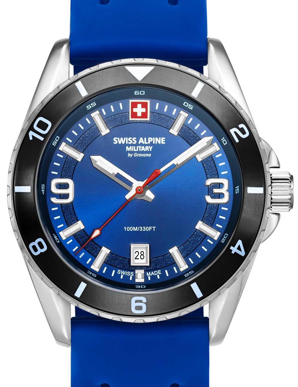orologio uomo Swiss Alpine Military 7034.1836 Mens Watch Sierra silver blue 42mm 10ATM