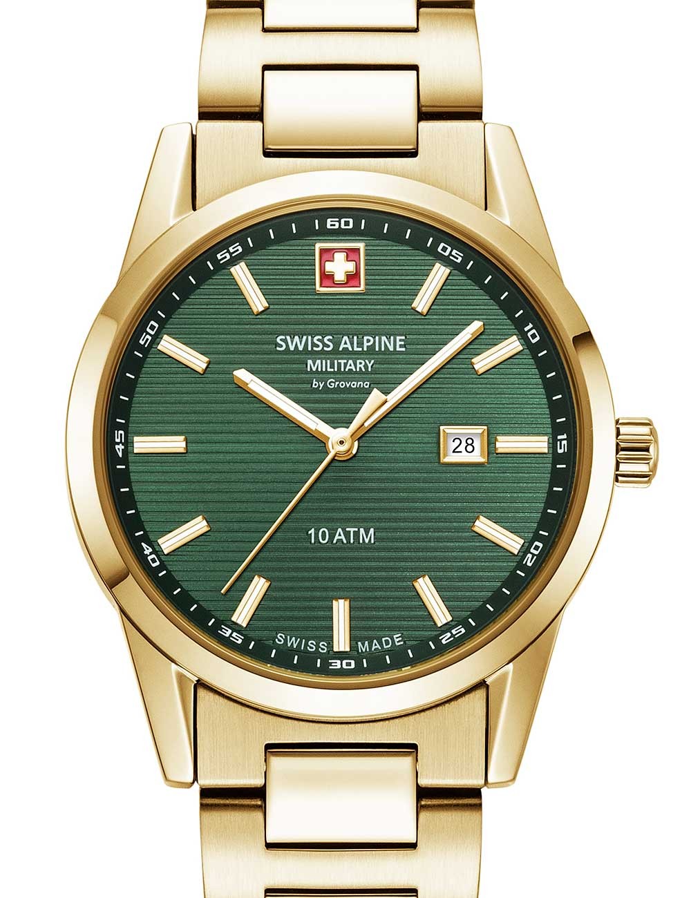orologio donna Swiss Alpine Military 7767.1114 Ladies Watch Argos gold green 34mm 10ATM