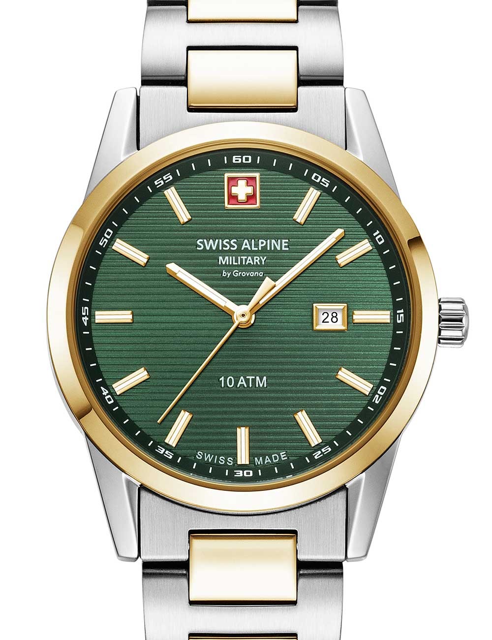 orologio donna Swiss Alpine Military 7767.1144 Ladies Watch Argos two tone green 34mm 10ATM