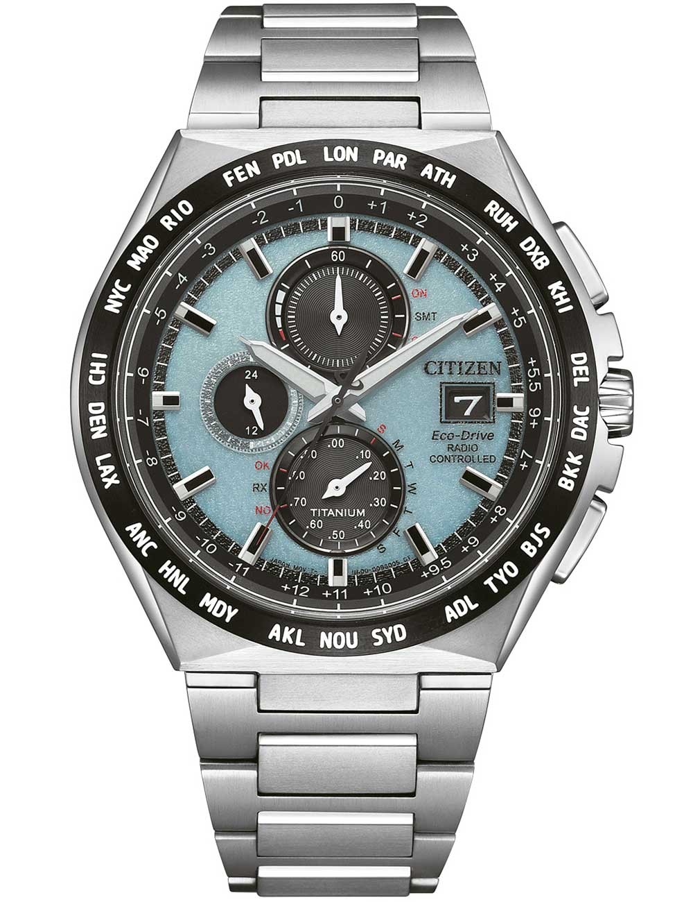 orologio uomo Citizen AT8238-84M Mens Watch Eco-Drive Super-Titanium radio controlled Chronograph 44mm 10ATM