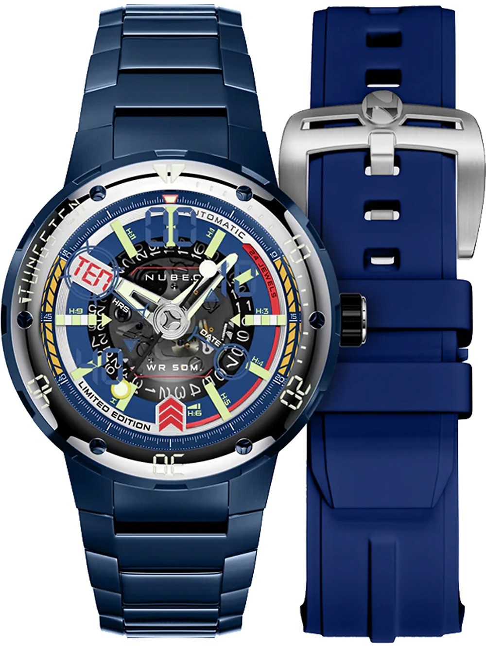 orologio uomo Nubeo NB-6090-33 Mens Watch Mariner 9 Automatic Limited Edition 50mm 5ATM