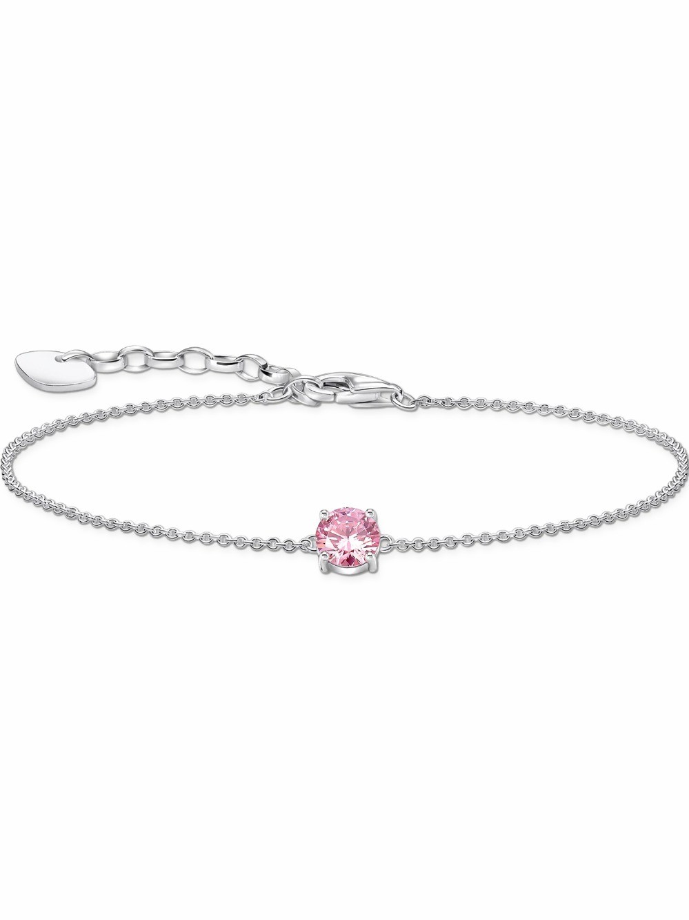 bracciale donna Thomas Sabo A2156-051-9-L19V Bracelet with pink Zirconia Pendant 16-19 cm
