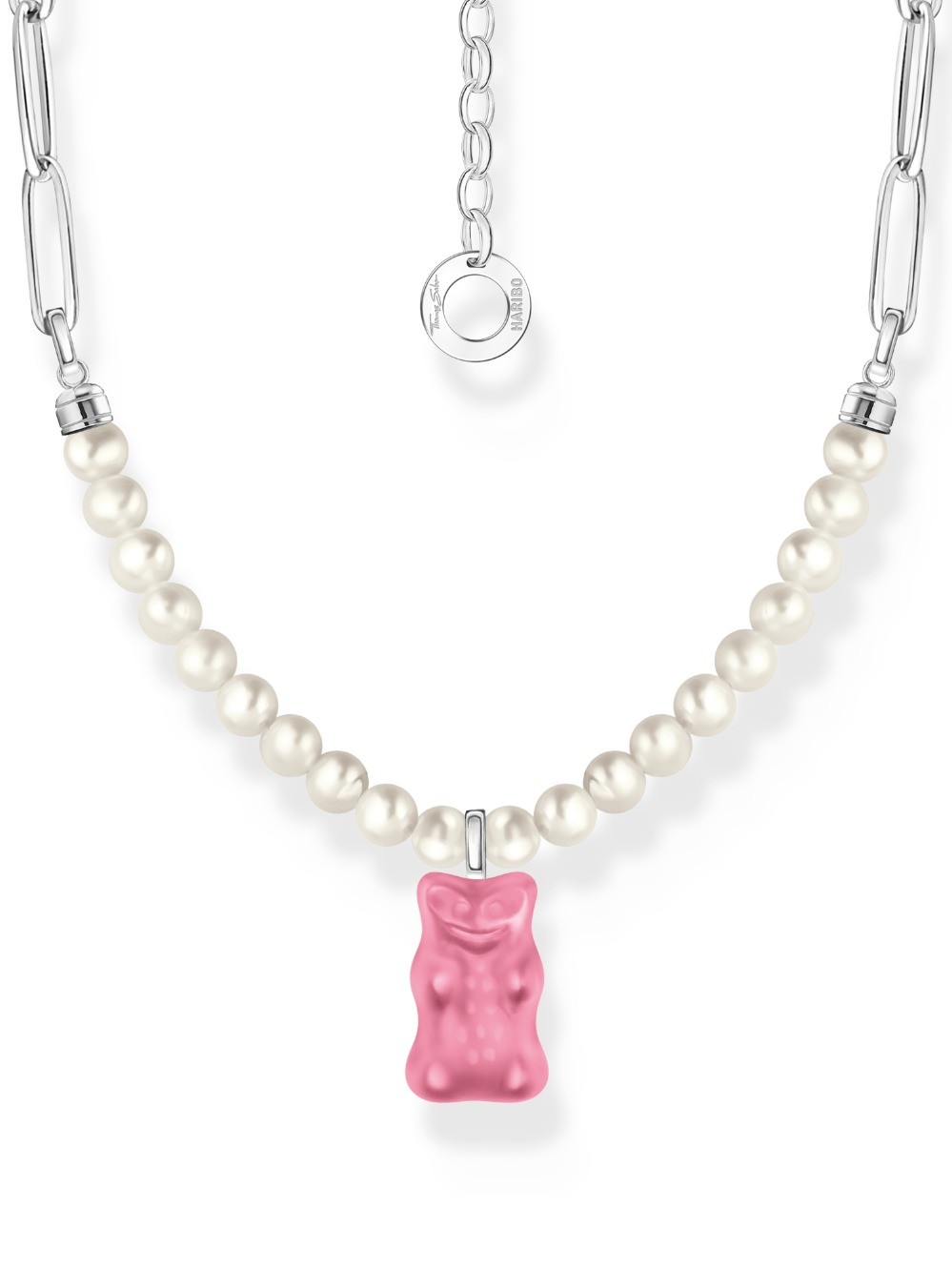 collana donna Thomas Sabo KE2207-082-9-L45V Link Chain with Pearls and pink Gold Bears Pendant 40-45 cm Ladies