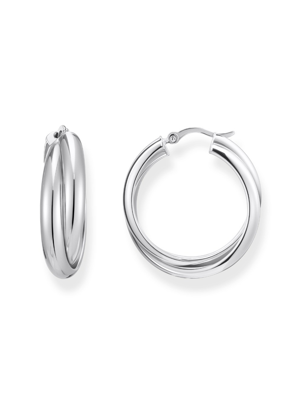 orecchini donna Thomas Sabo CR738-001-21 Bold - Silver Hoop Earrings 27,0 mm Intertwined design Ladies