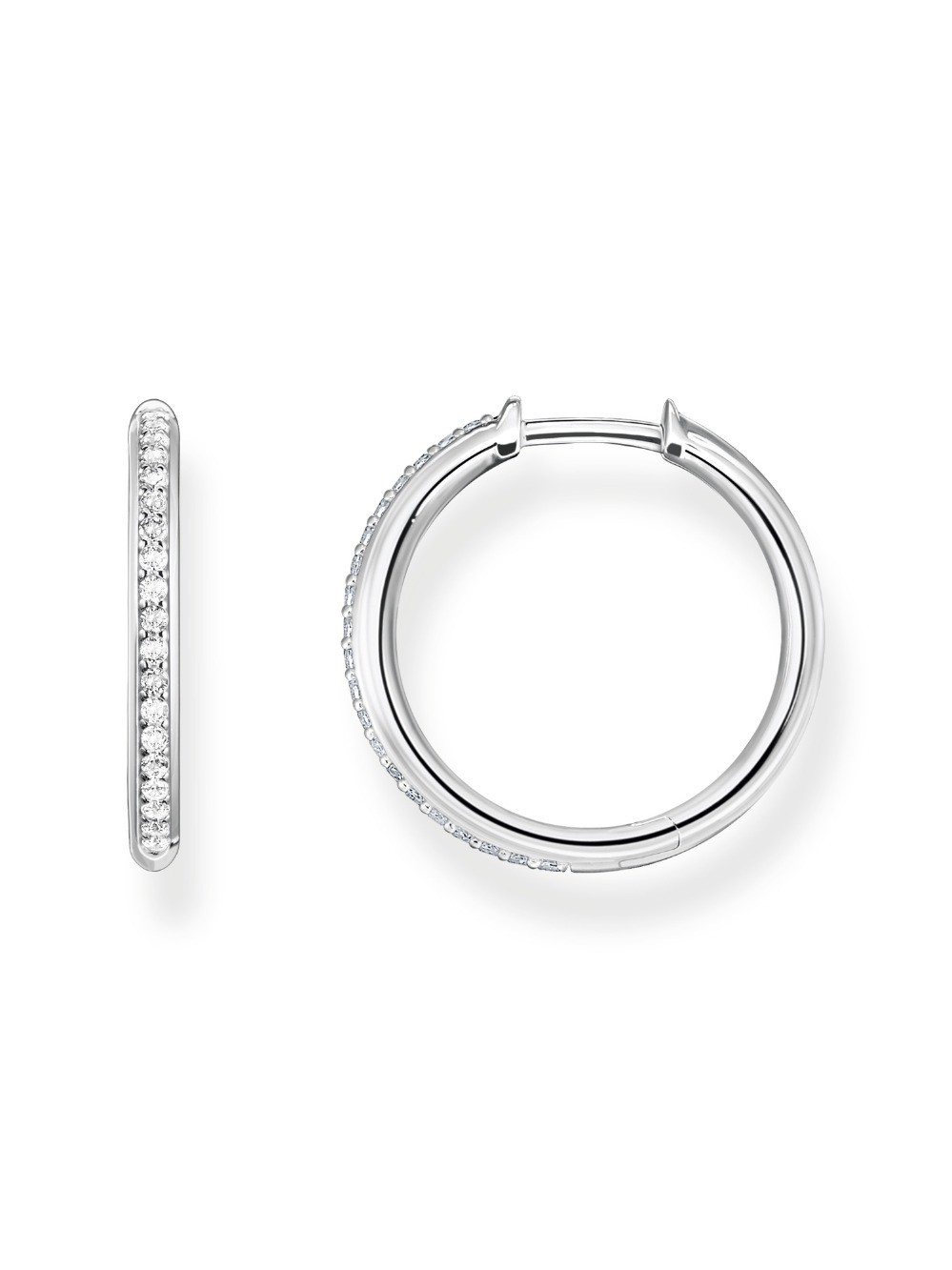 orecchini donna Thomas Sabo CR673-051-14 Silver Hoop Earrings Pavé Silver 20,0 mm Ladies
